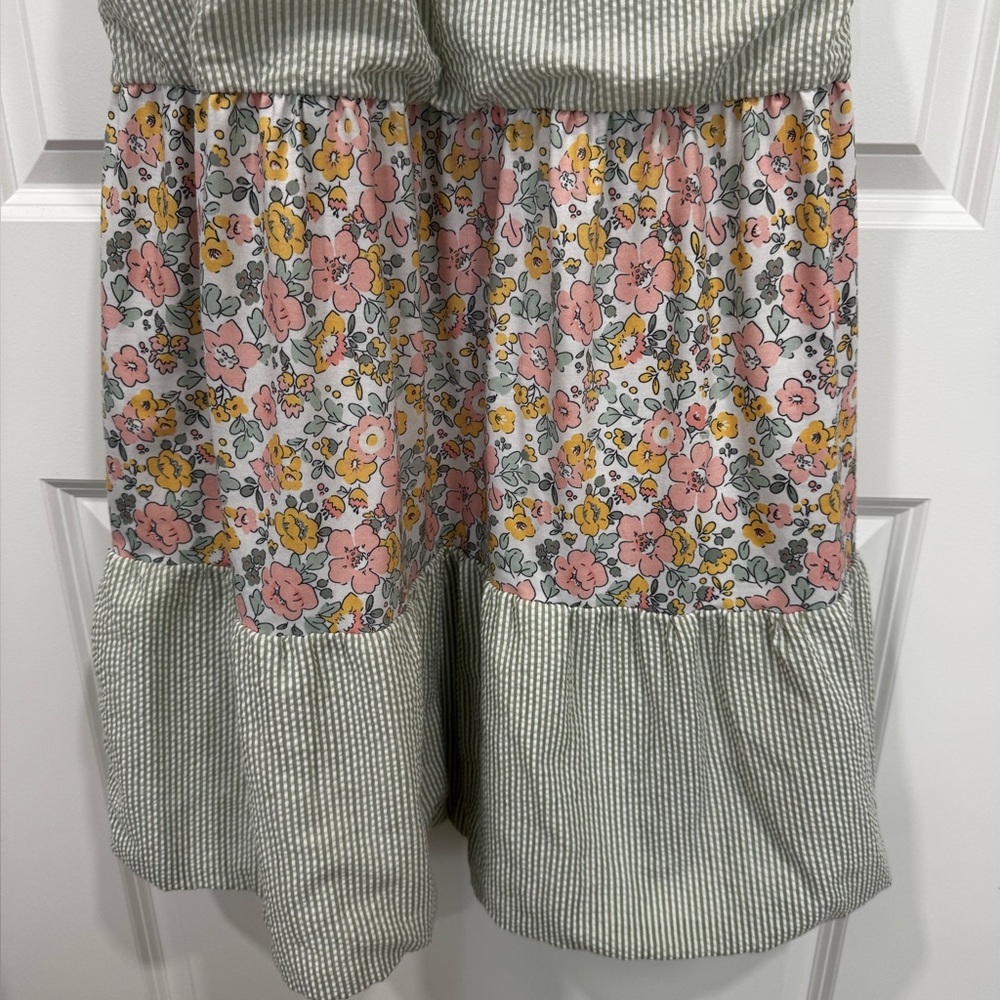 Sage pastel floral harmony gingham dress - Picture 6 of 11
